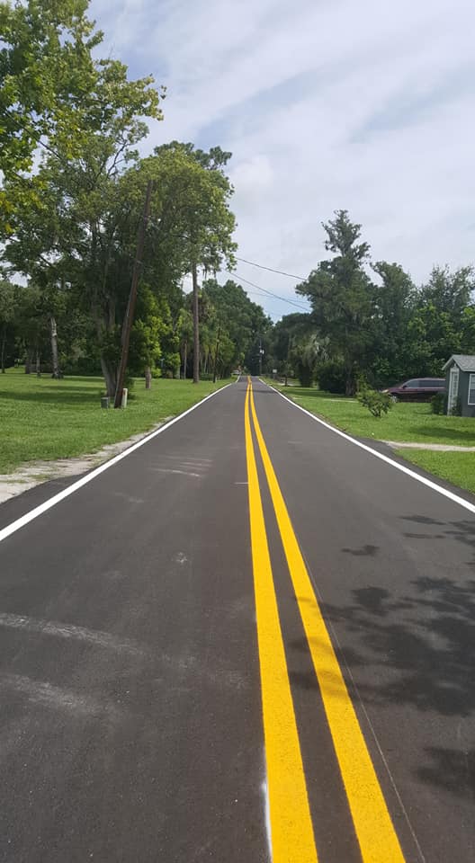 Freshly paved road